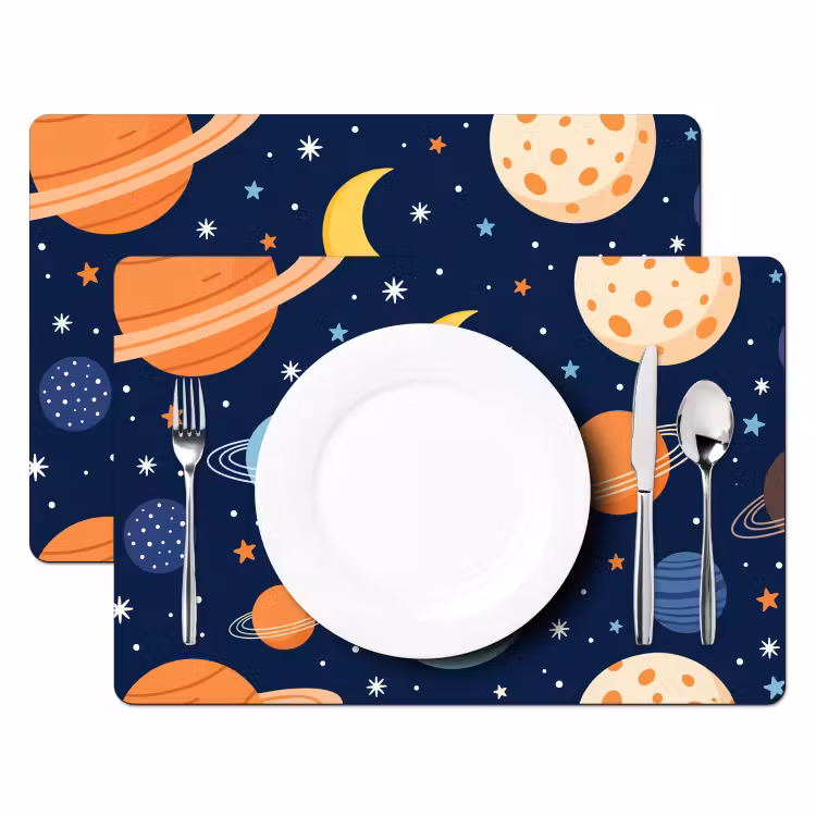 Ruimte - Planeten - Kleurrijk Placemat vinyl groot -zzsfeer2_Kitchenyeah-website