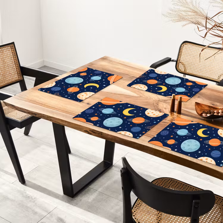 Ruimte - Planeten - Kleurrijk Placemat vinyl groot -zzsfeer4_Kitchenyeah-website