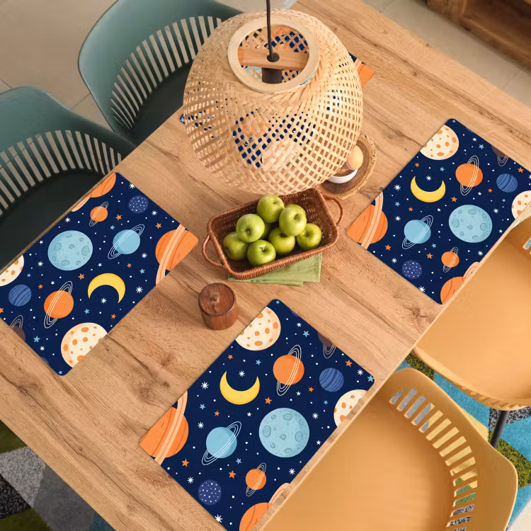 Ruimte - Planeten - Kleurrijk Placemat vinyl groot -zzsfeer5_Kitchenyeah-website