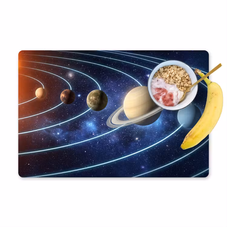 Ruimte - Zonnestelsel - Blauw Placemat vinyl groot -zzzproduct_Kitchenyeah-website