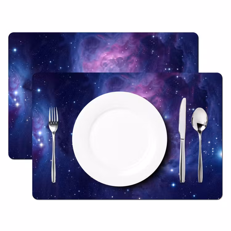 Ruimte - Sterren - Kleurrijk Placemat vinyl groot -zzsfeer2_Kitchenyeah-website