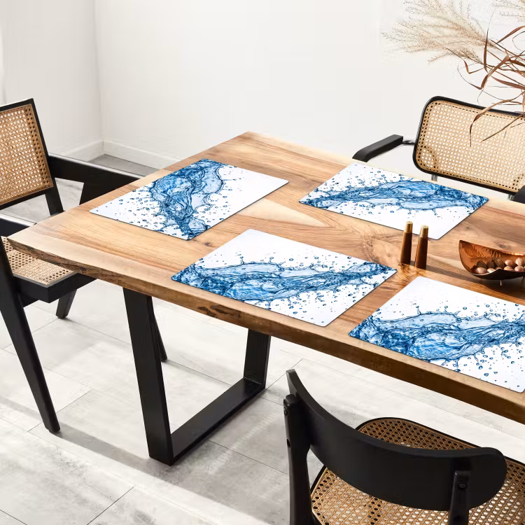 Spash - Water - Blauw Placemat vinyl groot -zzsfeer4_Kitchenyeah-website