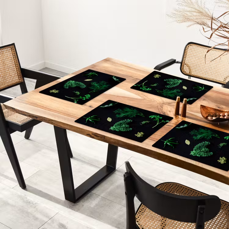 Specerijen en kruiden op zwarte achtergrond Placemat vinyl groot -zzsfeer4_Kitchenyeah-website