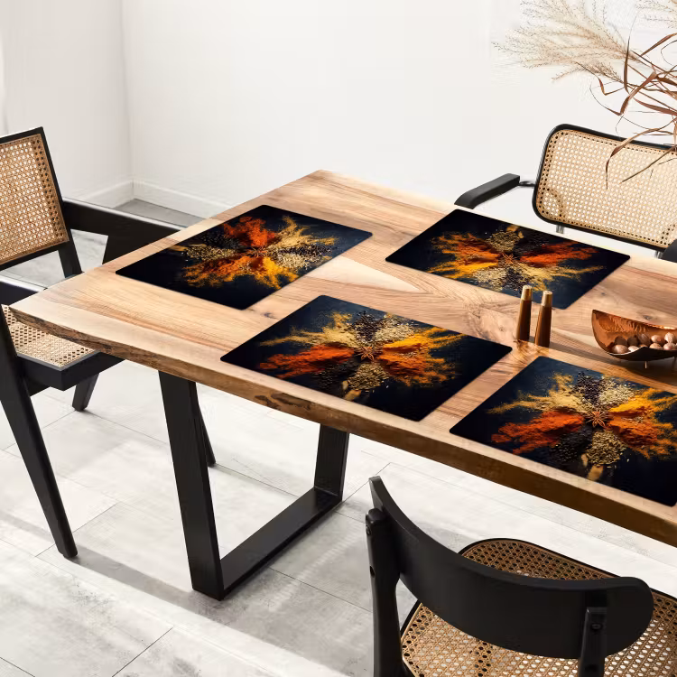 Specerijen - Explosie - Oranje Placemat vinyl groot -zzsfeer4_Kitchenyeah-website