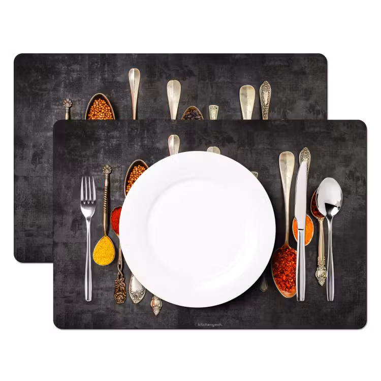 Kruiden - Lepels - Beton Placemat vinyl groot -zzsfeer2_Kitchenyeah-website