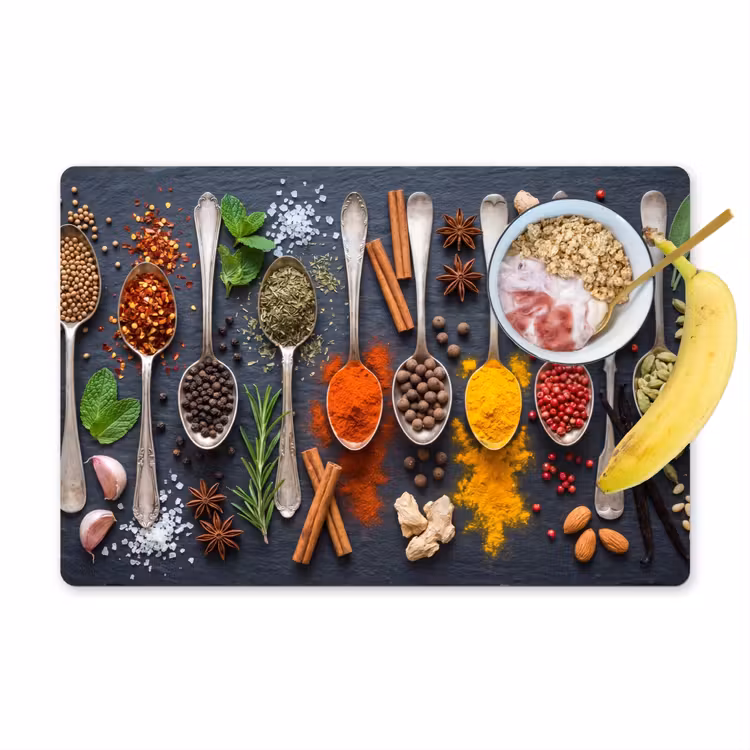 Kruiden - Lepels - Culinair - Kleurrijk - Sfeervol Placemat vinyl groot -zzzproduct_Kitchenyeah-website