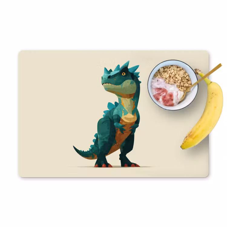 Stekels - Dino - Blauw - Gespierd Placemat vinyl groot -zzzproduct_Kitchenyeah-website