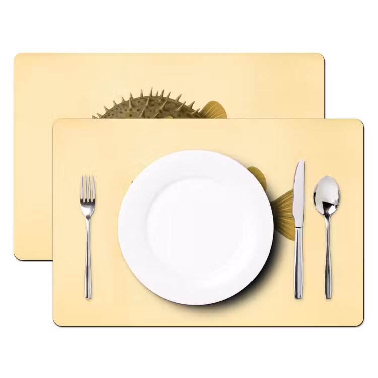 Stekels - Vis - Opgeblazen - Bruin Placemat vinyl groot -zzsfeer2_Kitchenyeah-website