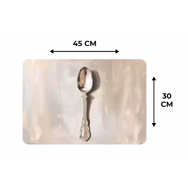 Lepel - Verf - Zilver Placemat vinyl groot -specs