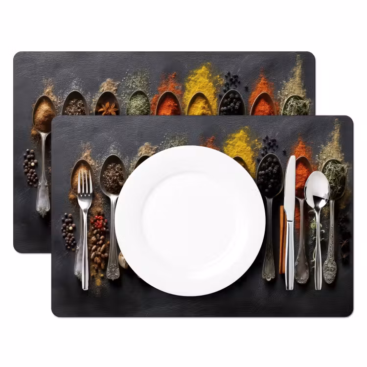 Lepels - Specerijen - Kaneel - Chili Placemat vinyl groot -zzsfeer2_Kitchenyeah-website