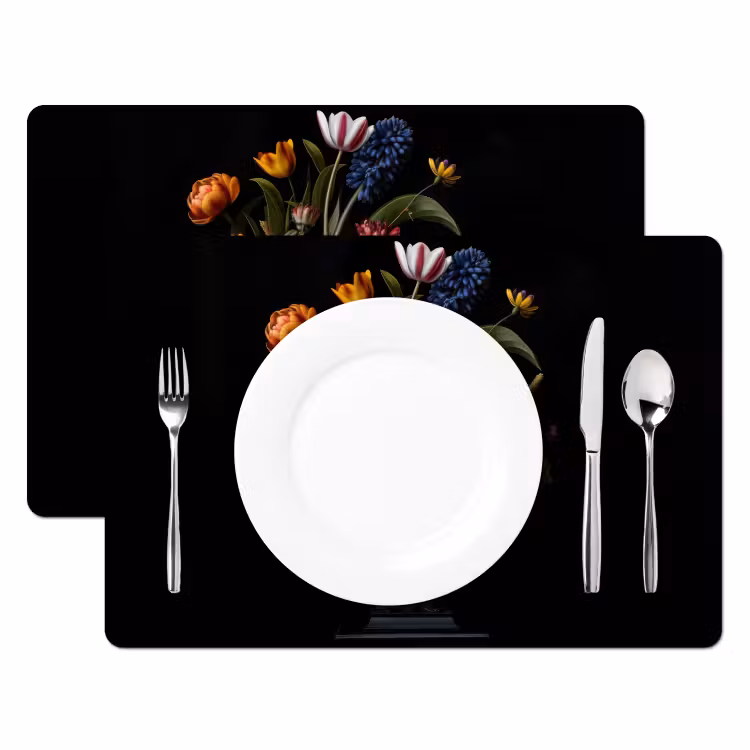 Lente - Bloemen - Klassiek - Vaas Placemat vinyl groot -zzsfeer2_Kitchenyeah-website