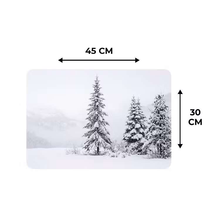 Fijnsparren - Sneeuw - Winter - Landschap - Stilte Placemat vinyl groot -specs