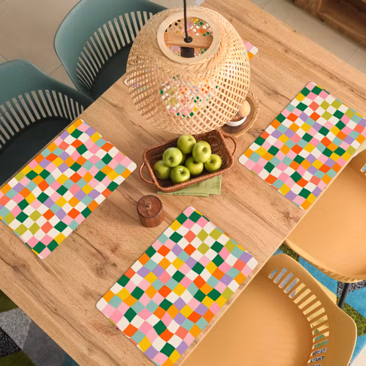 Vierkanten - Kleurrijk - Golvend Placemat vinyl groot -zzsfeer5_Kitchenyeah-website