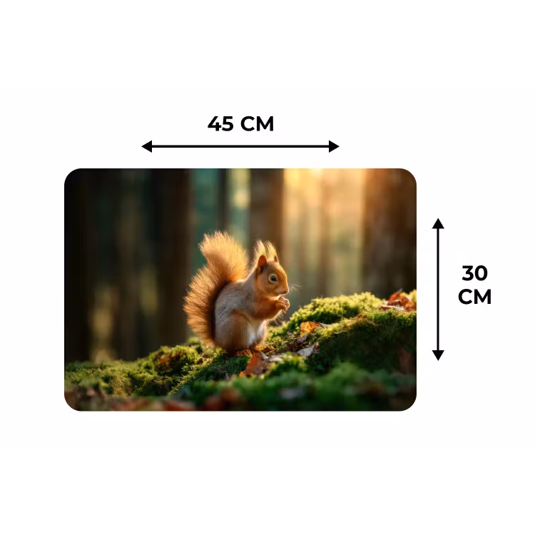 Eekhoorn - Nootje - Gras Placemat vinyl groot -specs