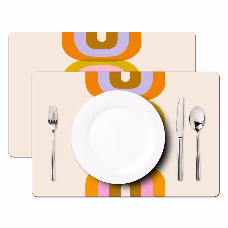 Stapel - Vormen - Geblokt - Oranje Placemat vinyl groot -zzsfeer2_Kitchenyeah-website