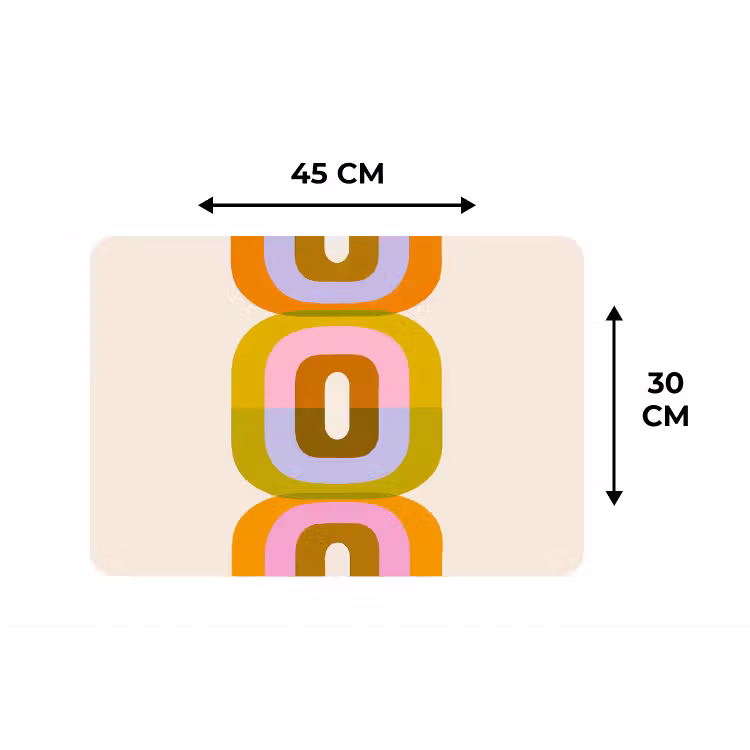 Stapel - Vormen - Geblokt - Oranje Placemat vinyl groot -specs