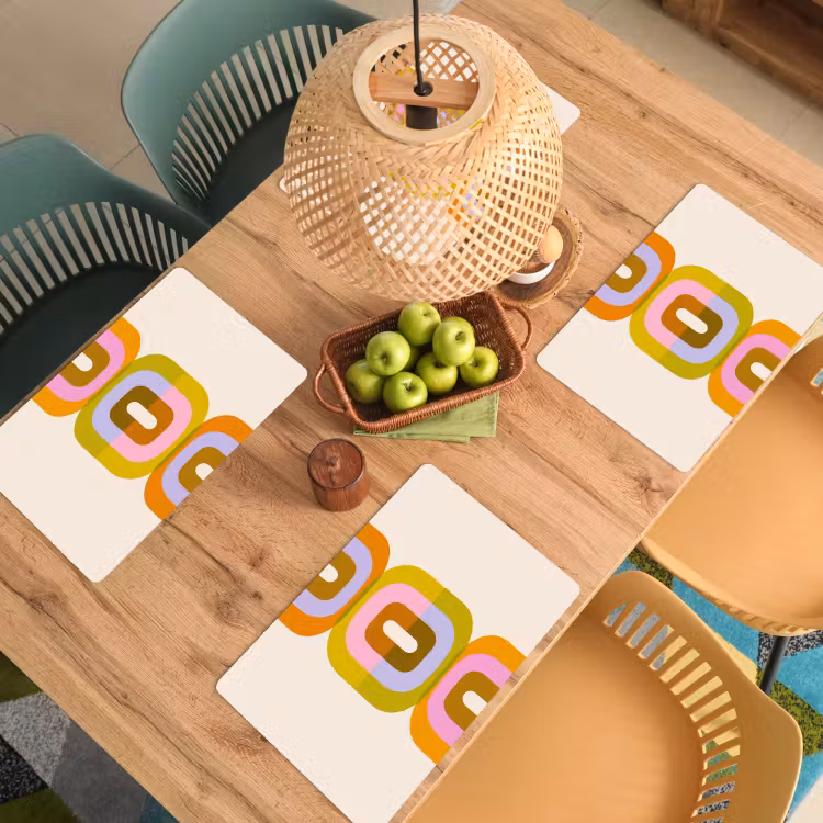 Stapel - Vormen - Geblokt - Oranje Placemat vinyl groot -zzsfeer5_Kitchenyeah-website