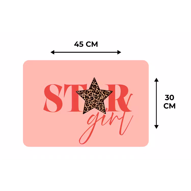 Star girl - Roze - Panter - Ster Placemat vinyl groot -specs