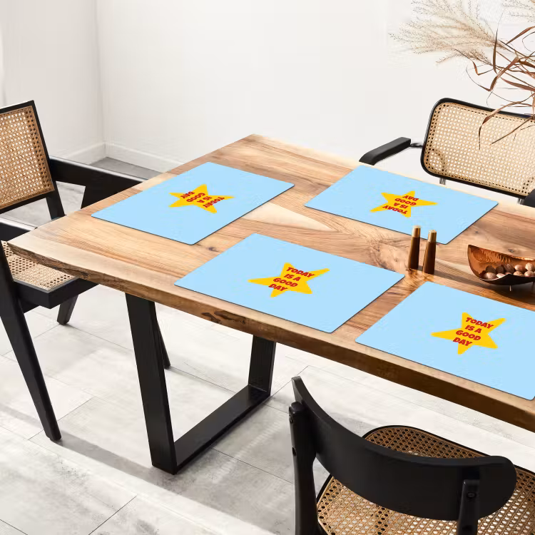 Ster - Today is a good day - Blauw Placemat vinyl groot -zzsfeer4_Kitchenyeah-website