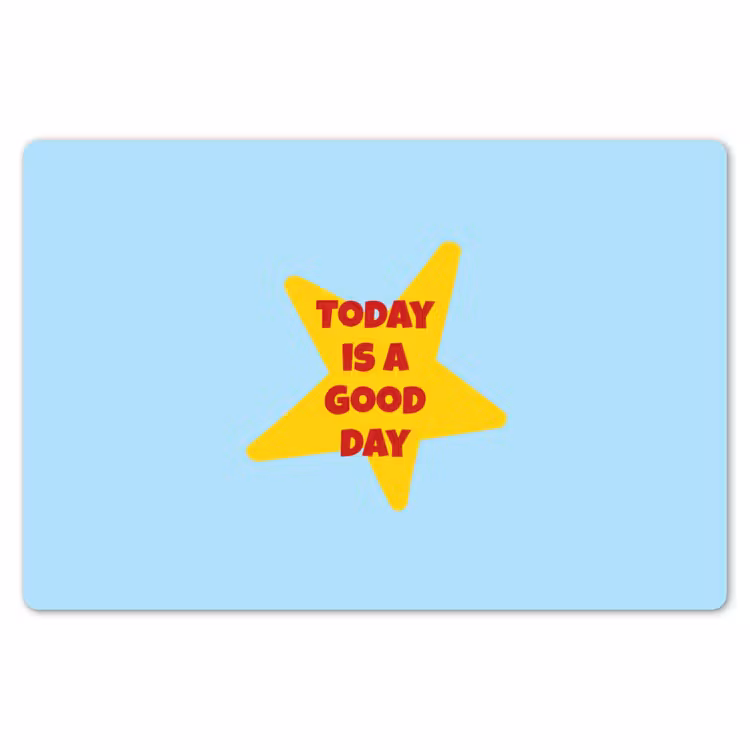 Ster - Today is a good day - Blauw Placemat vinyl groot -zzsfeer1_Kitchenyeah-website