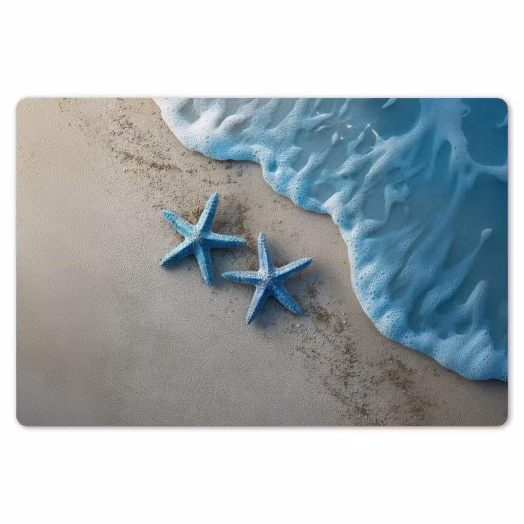 Zeesterren - Zand - Zee - Blauw Placemat vinyl groot -zzsfeer1_Kitchenyeah-website