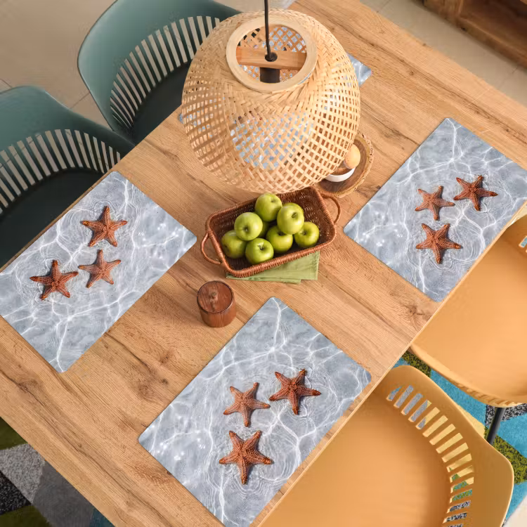 Zeesterren - Water - Helder Placemat vinyl groot -zzsfeer5_Kitchenyeah-website