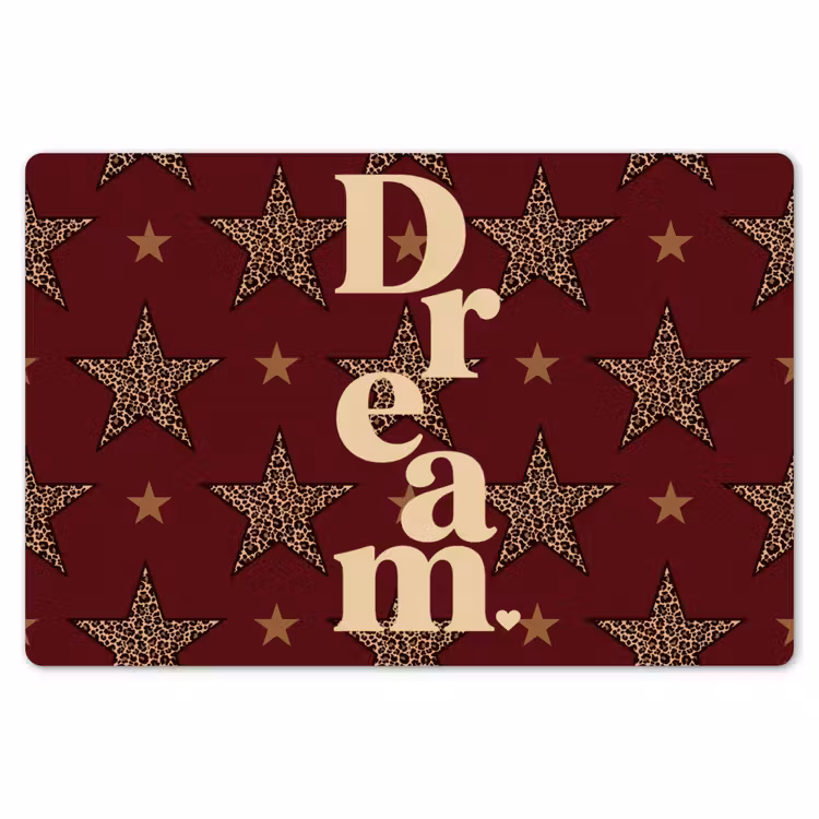 Sterren - Luipaardprint - Dream - Bordeaux Placemat vinyl groot -zzsfeer1_Kitchenyeah-website
