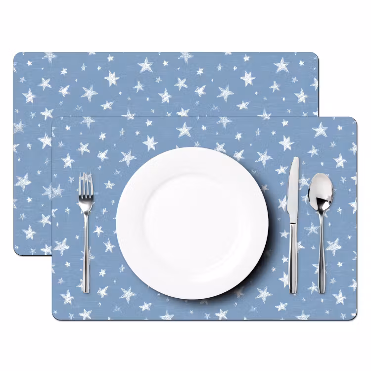 Sterretjes - Patroon - Blauw Placemat vinyl groot 368 -zzsfeer2_Kitchenyeah-website