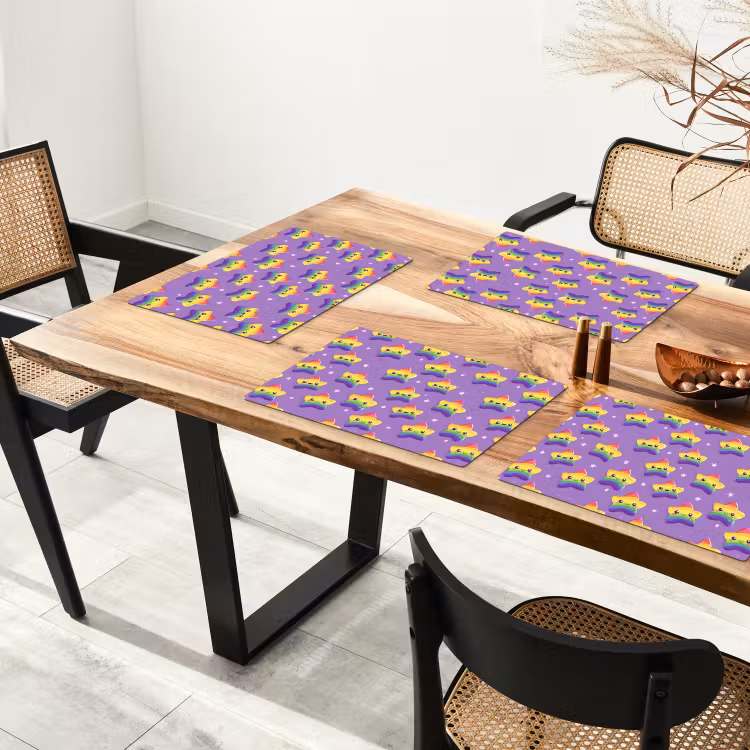 Sterren - Regenboog - Paars Placemat vinyl groot 368 -zzsfeer4_Kitchenyeah-website