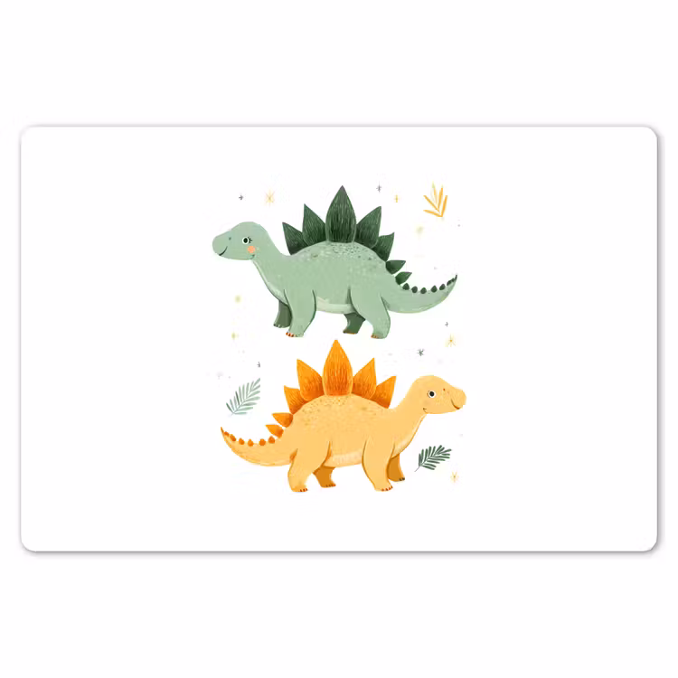 Sterren - Stegosaurussen - Blaadjes - Groen Placemat vinyl groot -zzsfeer1_Kitchenyeah-website