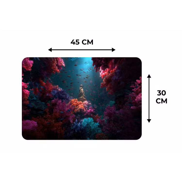 Standbeeld - Zeebodem - Koraal - Kleurrijk Placemat vinyl groot -specs