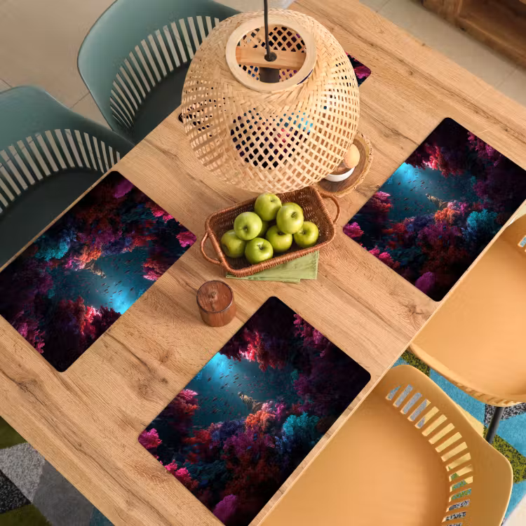 Standbeeld - Zeebodem - Koraal - Kleurrijk Placemat vinyl groot -zzsfeer5_Kitchenyeah-website