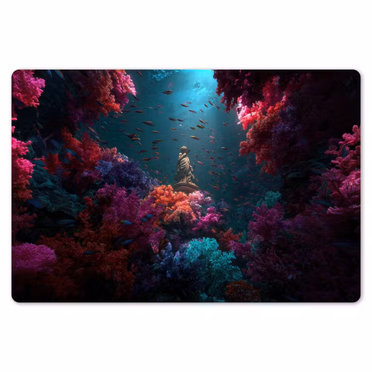 Standbeeld - Zeebodem - Koraal - Kleurrijk Placemat vinyl groot -zzsfeer1_Kitchenyeah-website