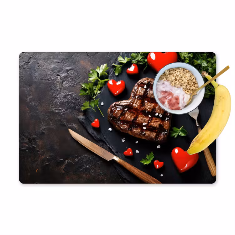 Steak - Hart - Bestek Placemat vinyl groot -zzzproduct_Kitchenyeah-website