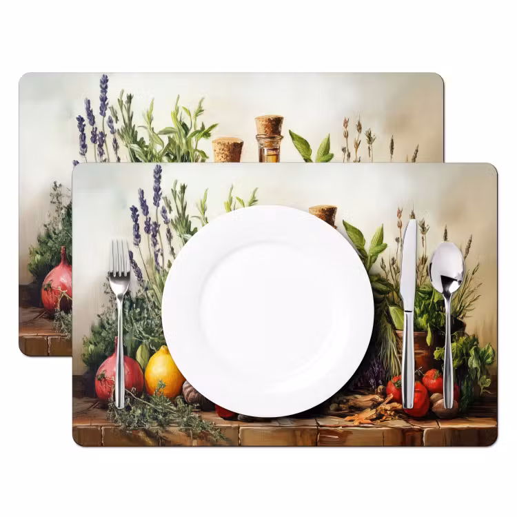 Stilleven - Kruiden - Specerijen - Fruit - Kleurrijk Placemat vinyl groot -zzsfeer2_Kitchenyeah-website