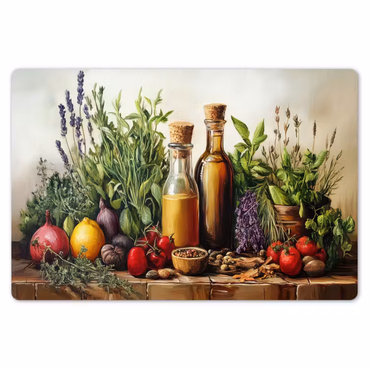 Stilleven - Kruiden - Specerijen - Fruit - Kleurrijk Placemat vinyl groot -zzsfeer1_Kitchenyeah-website