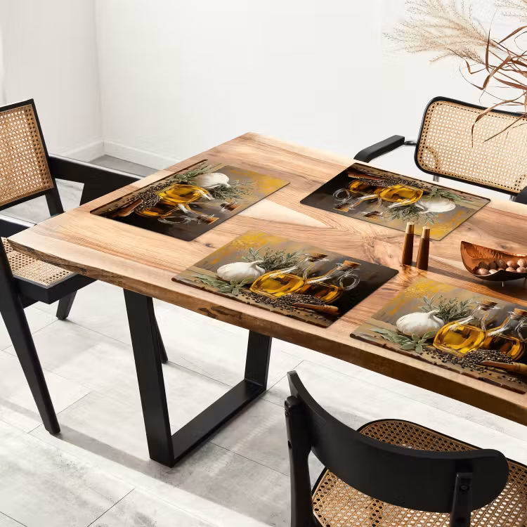 Stilleven - Olijfolie - Knoflook - Kruiden Placemat vinyl groot -zzsfeer4_Kitchenyeah-website