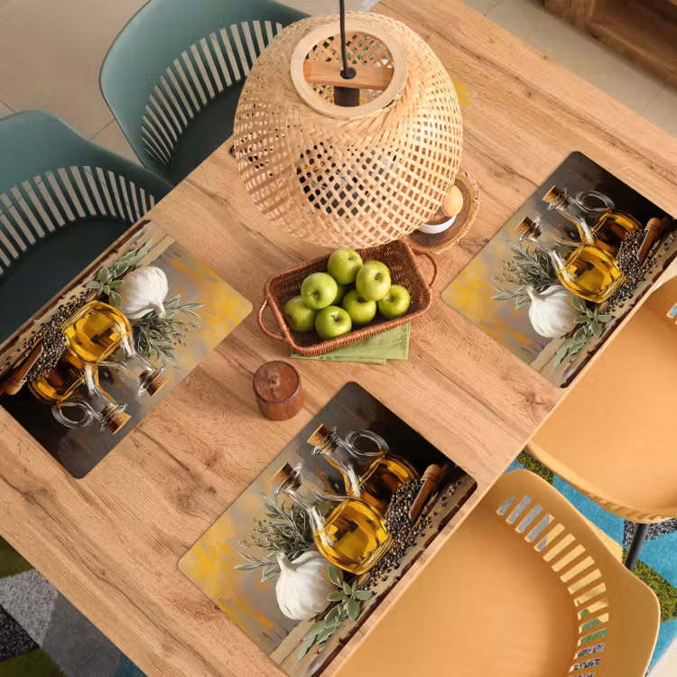 Stilleven - Olijfolie - Knoflook - Kruiden Placemat vinyl groot -zzsfeer5_Kitchenyeah-website
