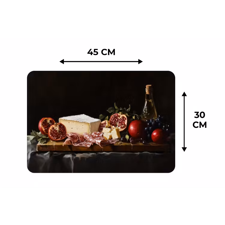 Stilleven - Vintage - Borrelplank Placemat vinyl groot -specs