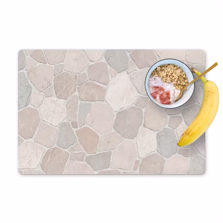 Steen - Patroon - Textuur - Beige Placemat vinyl groot -zzzproduct_Kitchenyeah-website