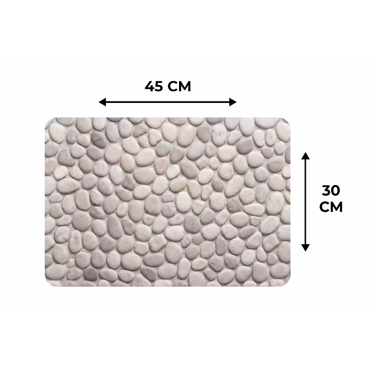 Steen - Kiezel - Natuur - Minimalistisch - Beige Placemat vinyl groot -specs