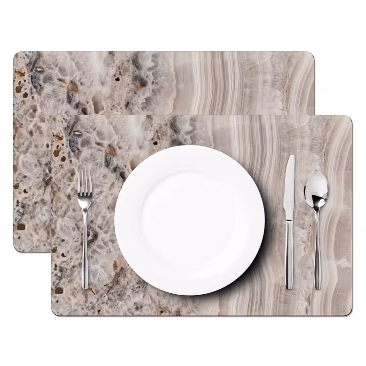 Steen - Textuur - Abstract - Beige - Wit Placemat vinyl groot -zzsfeer2_Kitchenyeah-website