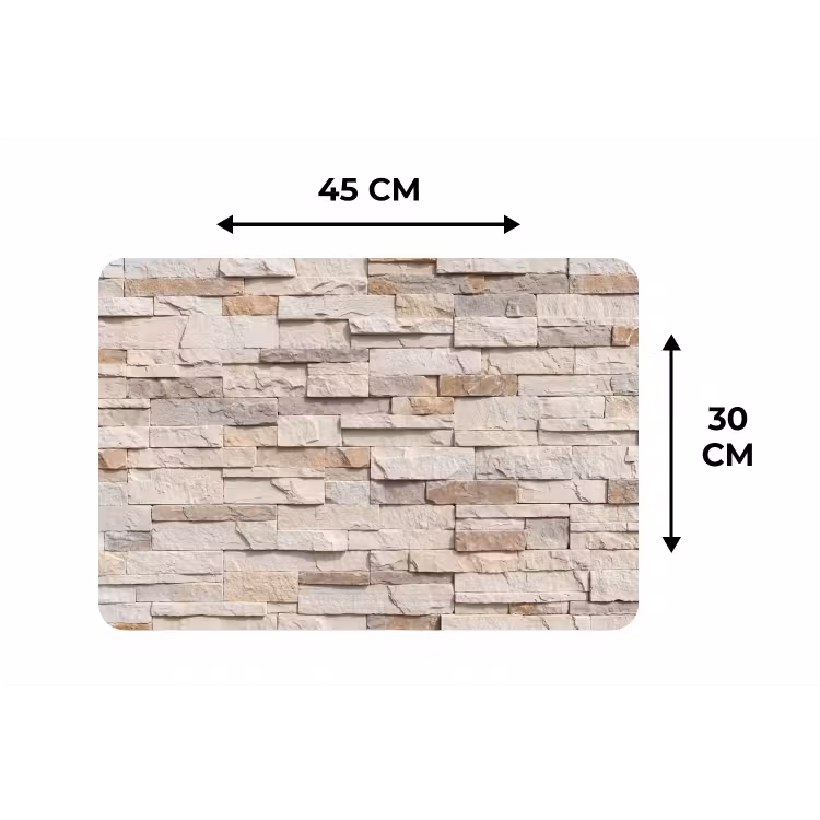 Steen - Muur - Textuur - Rustiek - Beige Placemat vinyl groot -specs