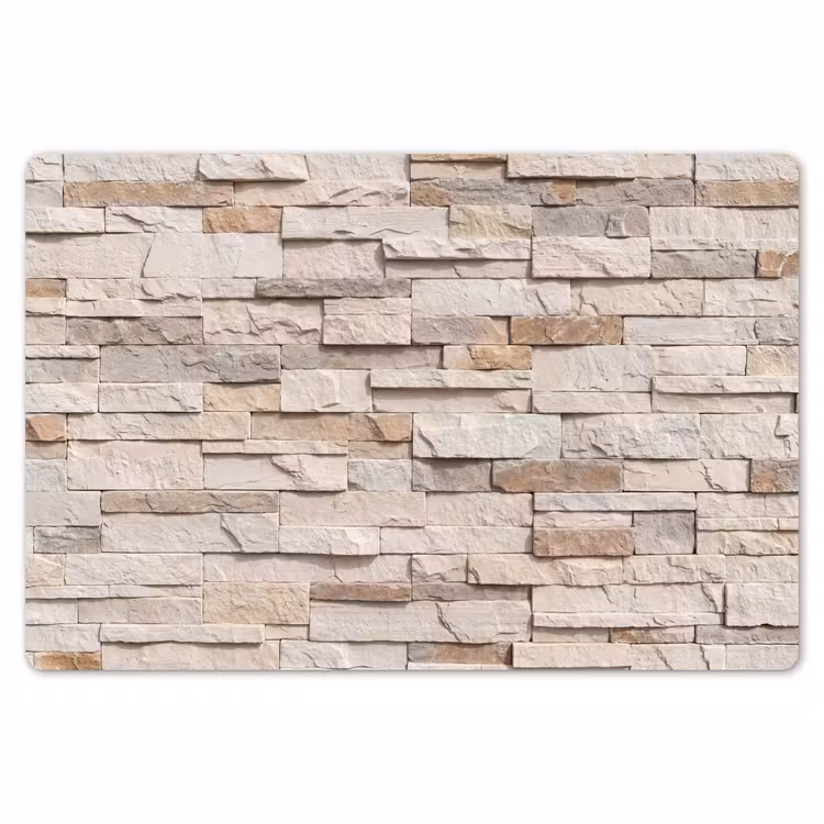 Steen - Muur - Textuur - Rustiek - Beige Placemat vinyl groot -zzsfeer1_Kitchenyeah-website