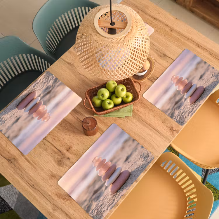 Stenen - Zand - Roze Placemat vinyl groot -zzsfeer5_Kitchenyeah-website