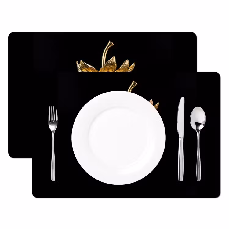 Aardbei - Goud - Zwart - Chrome Placemat vinyl groot -zzsfeer2_Kitchenyeah-website