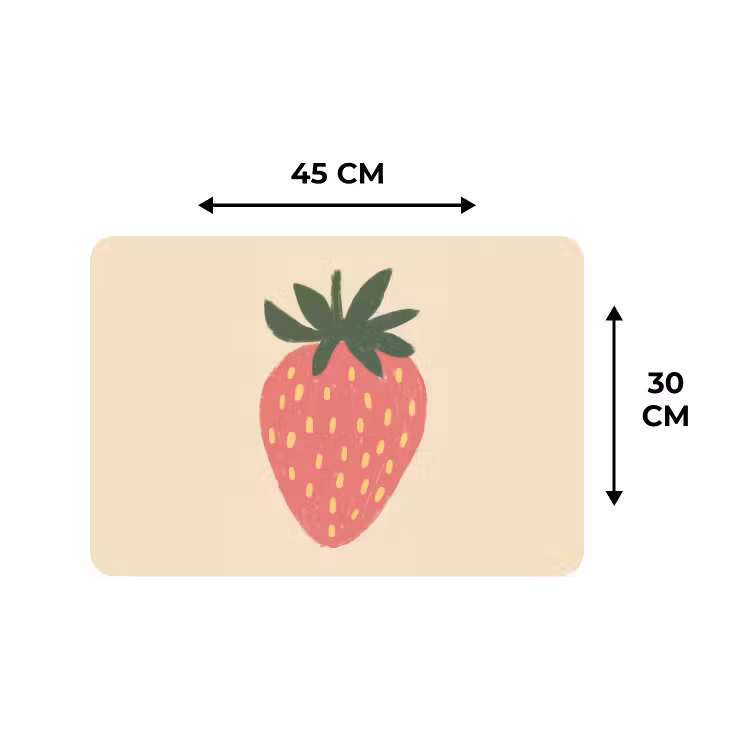 Aardbei - Minimalistisch - Rood - Fruit Placemat vinyl groot -specs