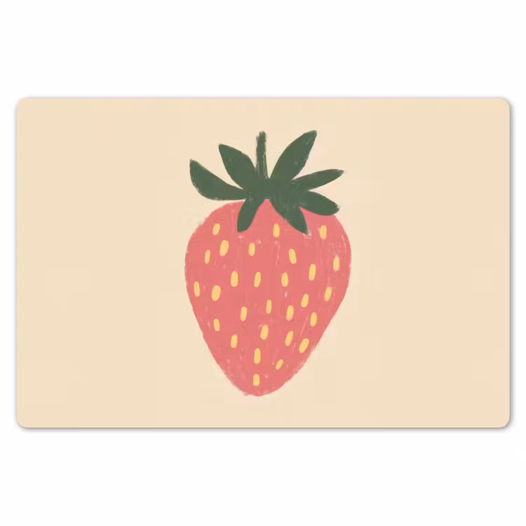 Aardbei - Minimalistisch - Rood - Fruit Placemat vinyl groot -zzsfeer1_Kitchenyeah-website