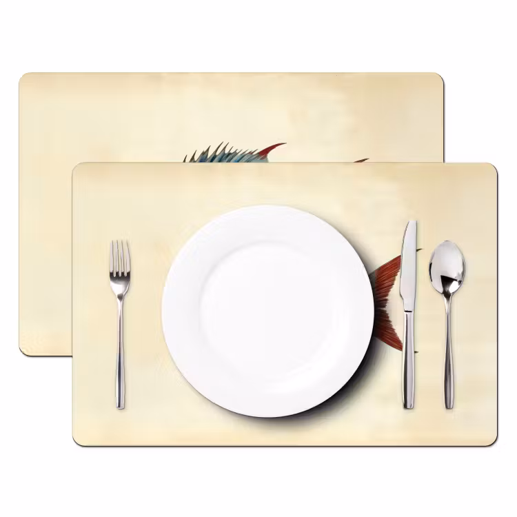 Gestreept - Donkerblauw - Rugvin - Vis Placemat vinyl groot -zzsfeer2_Kitchenyeah-website