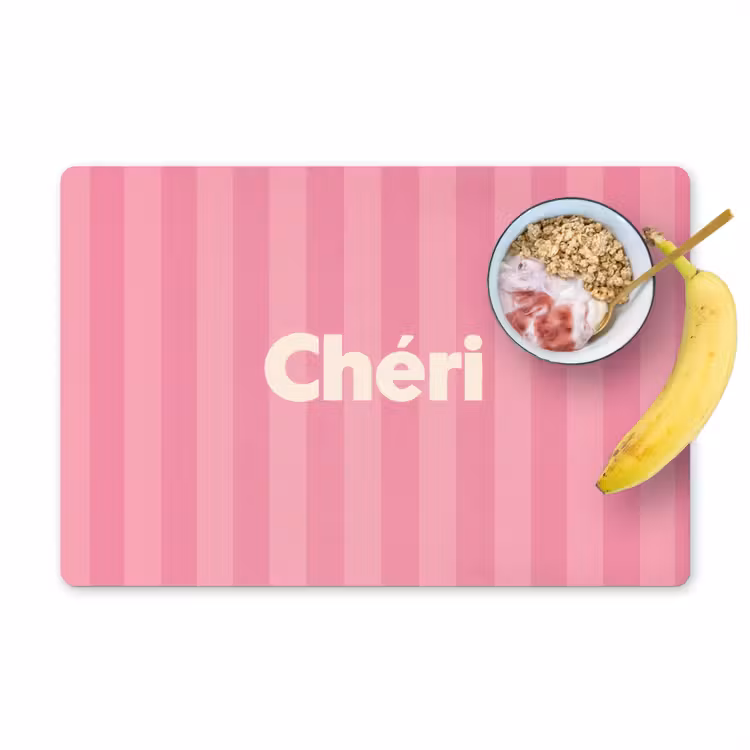 Gestreept - Roze - Chéri Placemat vinyl groot -zzzproduct_Kitchenyeah-website